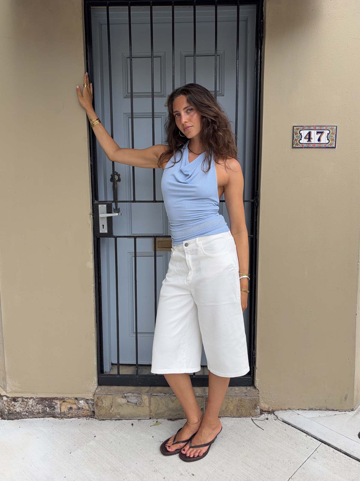 Crystal halterneck top - Blue