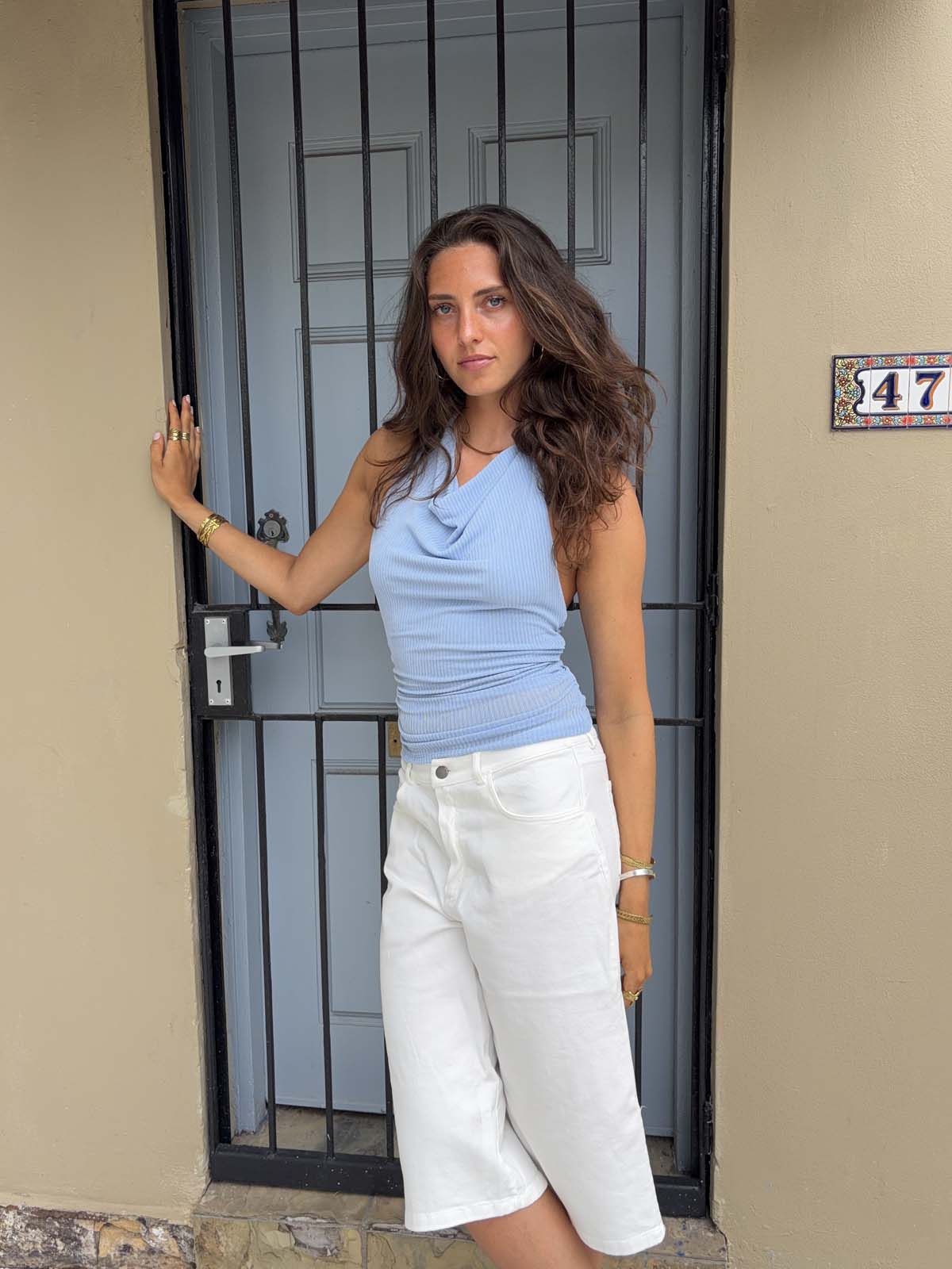 Crystal halterneck top - Blue