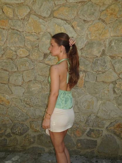 Ariene halterneck top – Green