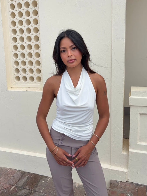 Dora halterneck top - White