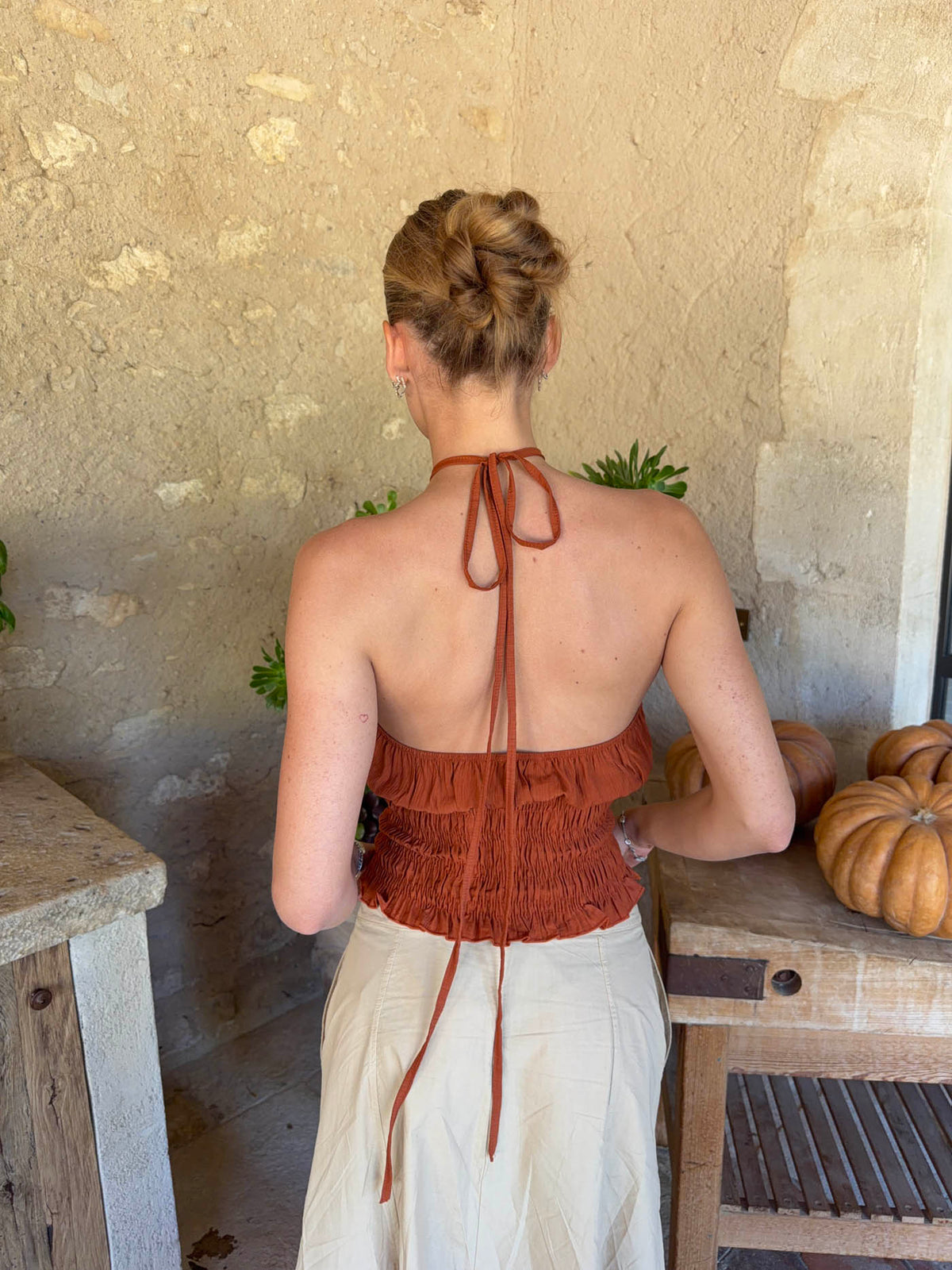 Tinnia halterneck top - Orange