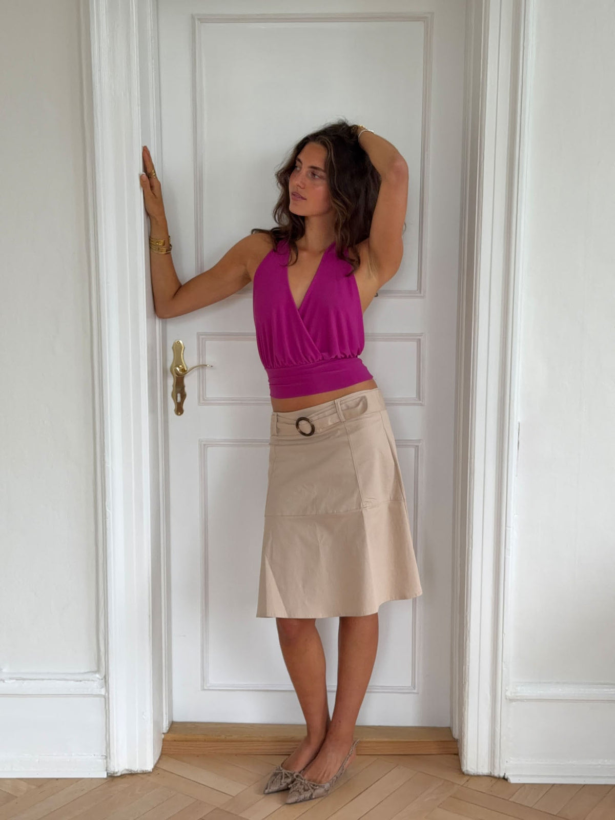 Darina halterneck top - Fuchsia