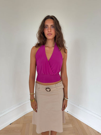 Darina halterneck top - Fuchsia