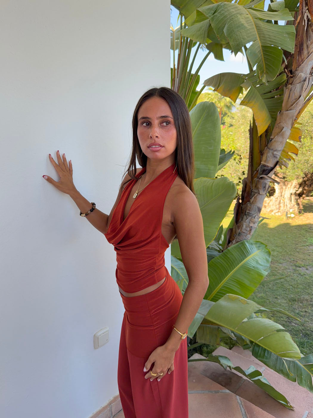 Bilana halterneck top – Red