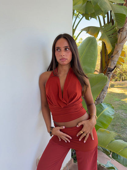 Bilana halterneck top – Red