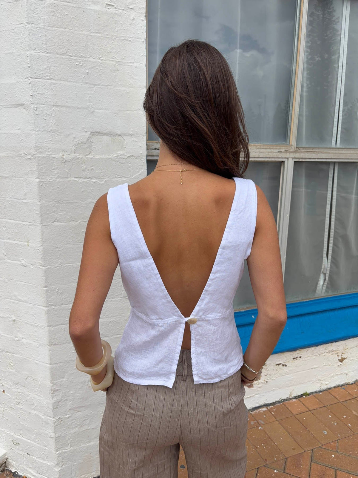 Emina linen top - White