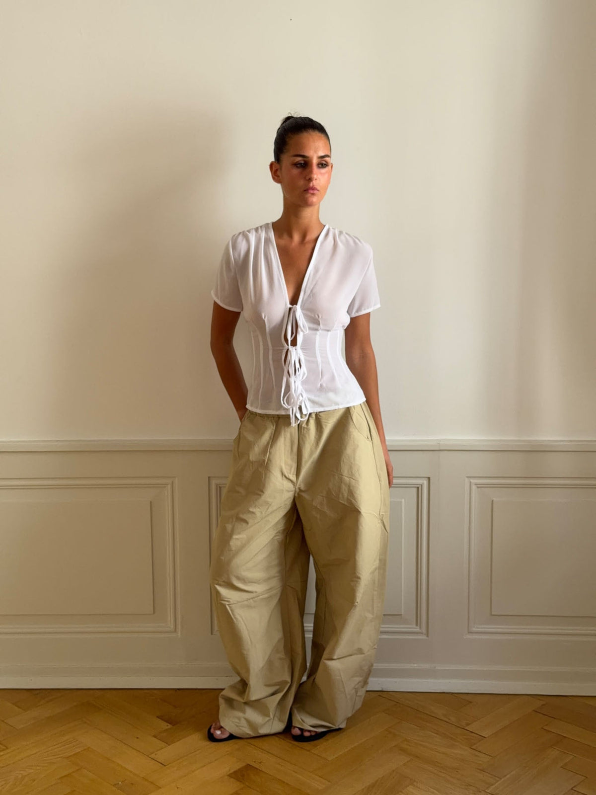 Silivia mesh top - White