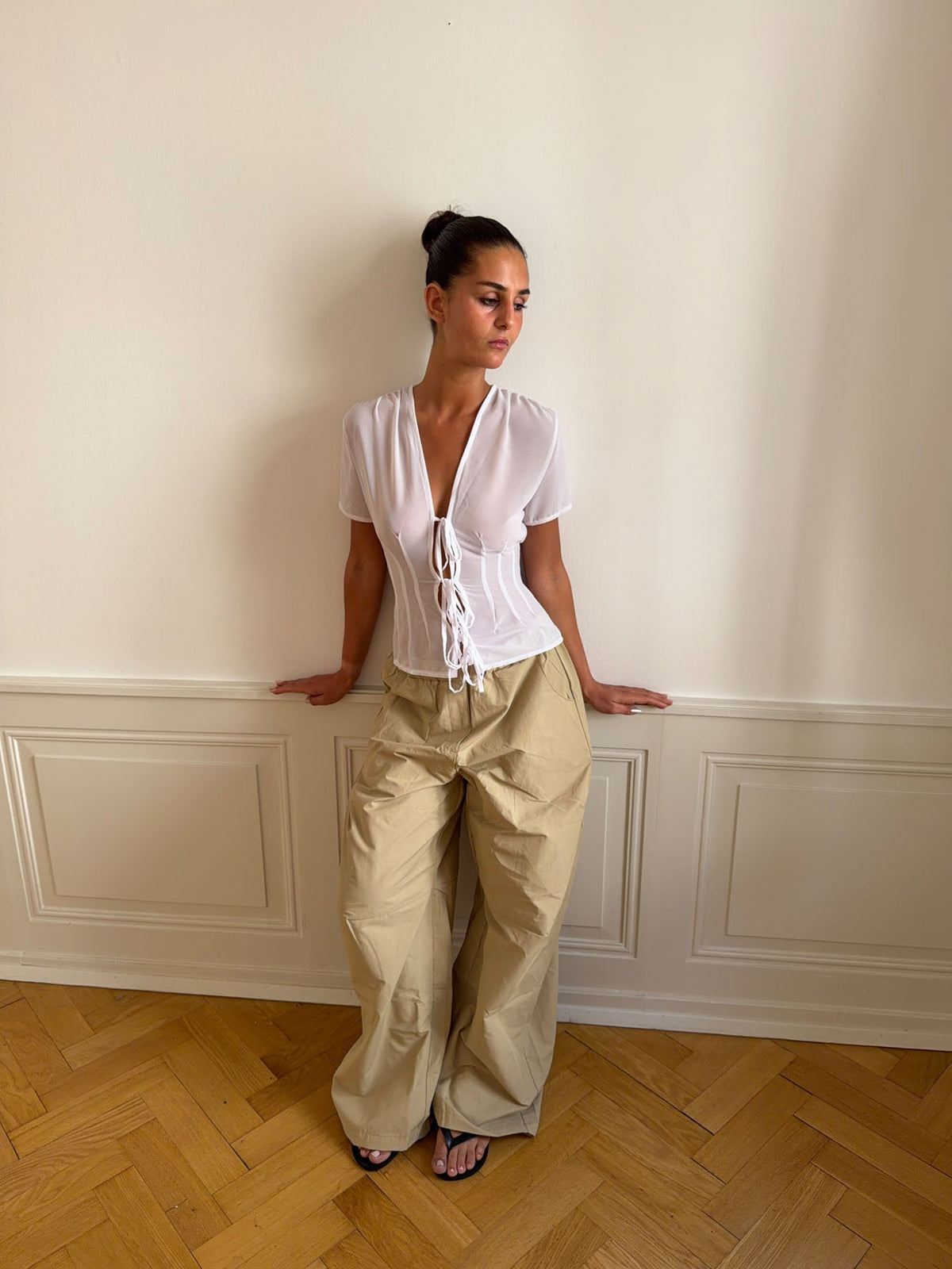 Silivia mesh top - White