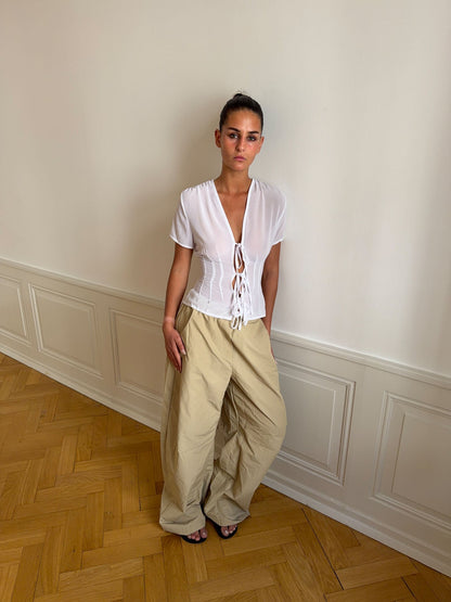 Silivia mesh top - White