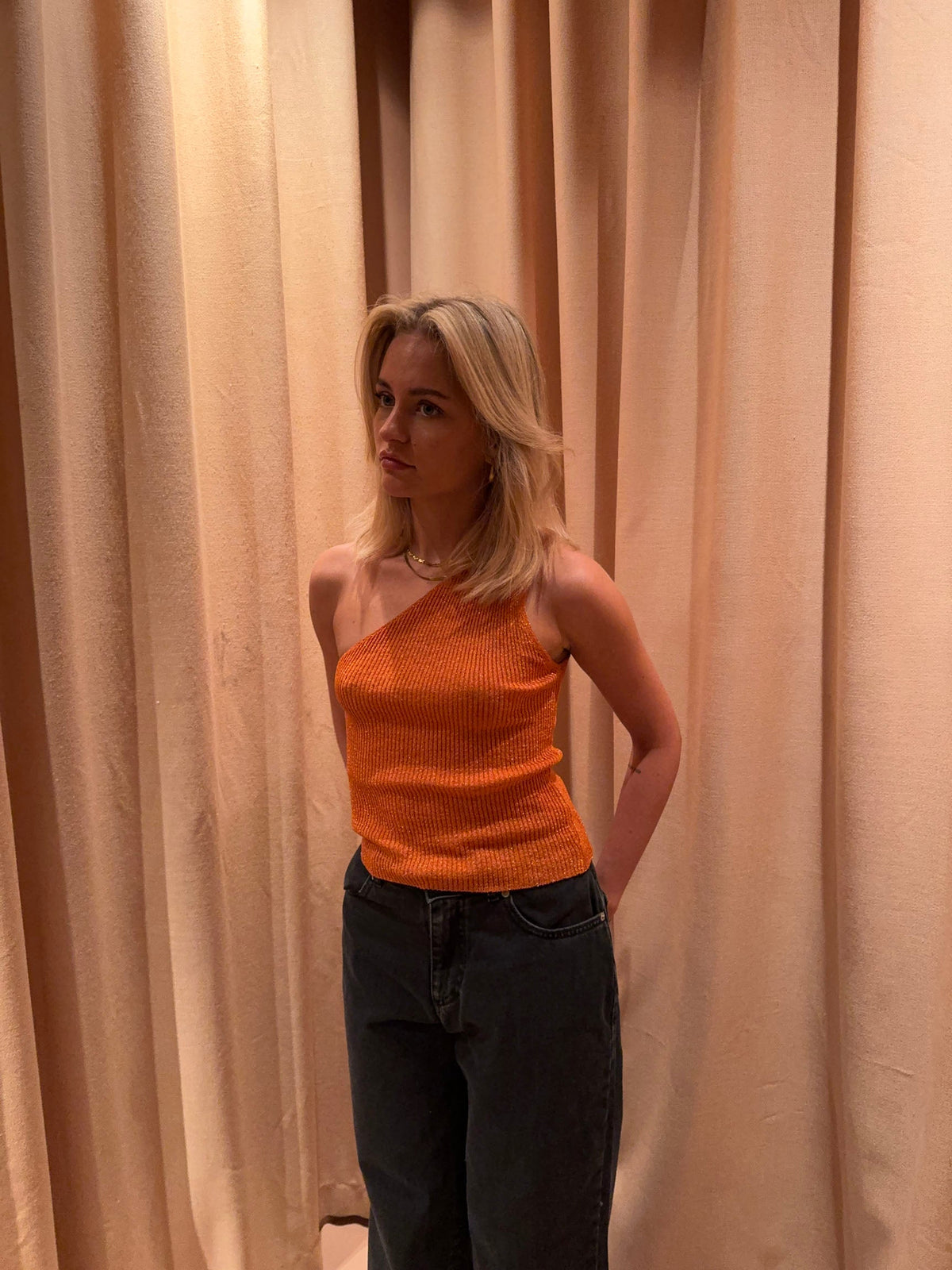 Cathie one shoulder top - Orange