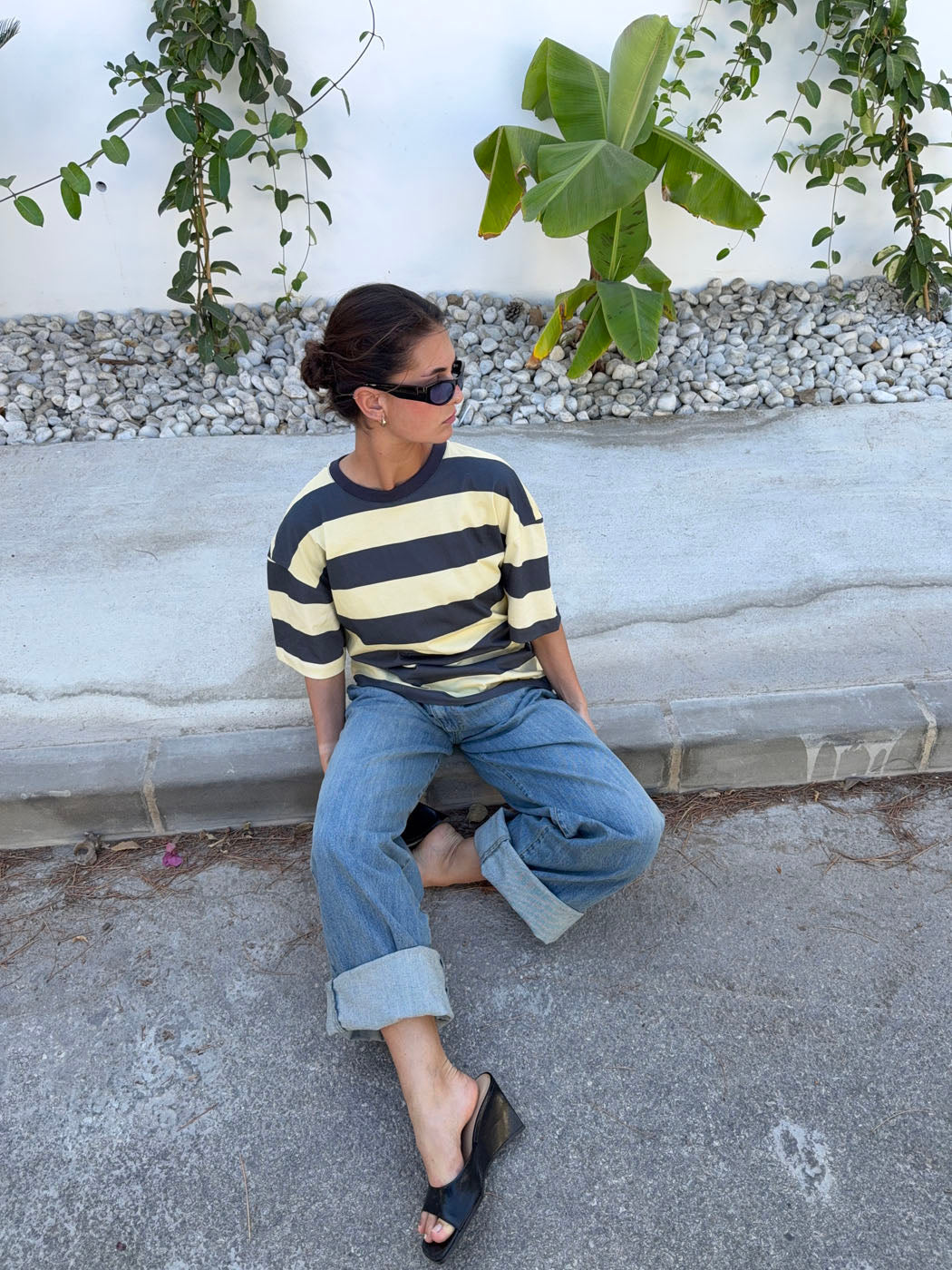 Zinnia oversized t-shirt - Yellow/grey