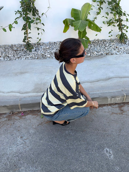 Zinnia oversized t-shirt - Yellow/grey