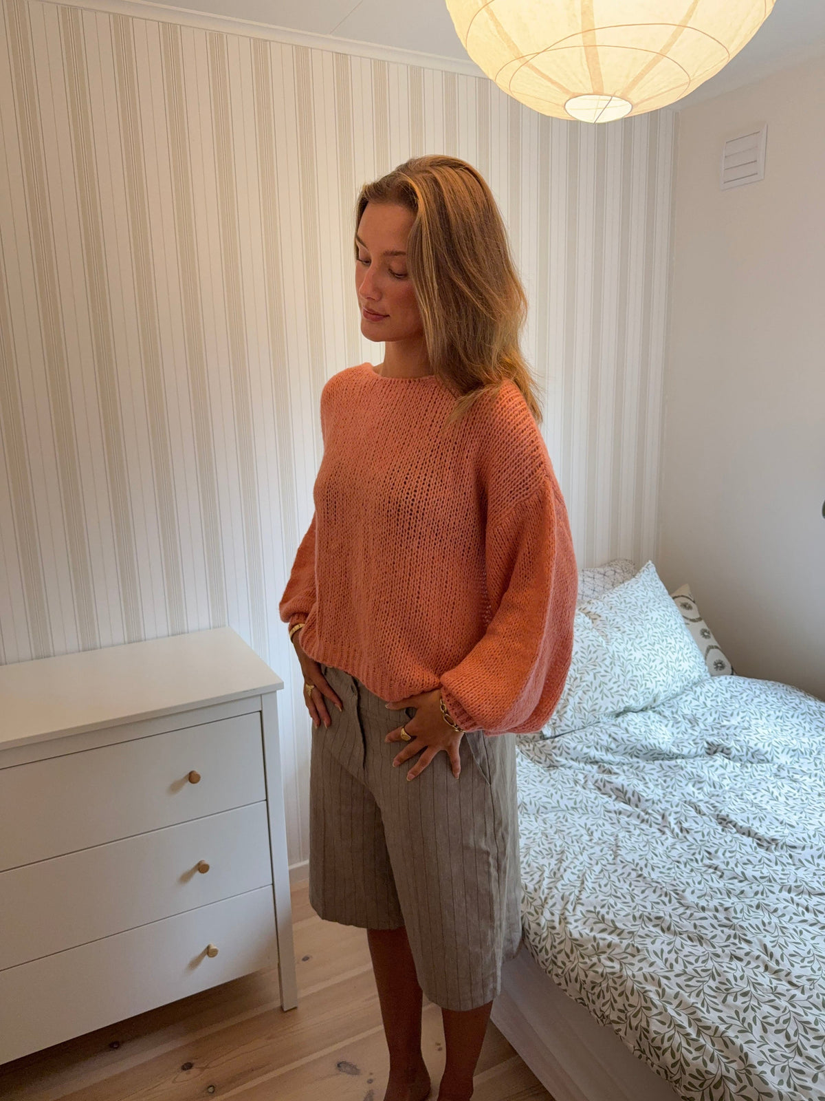 Berna knit with tie detail - Rose