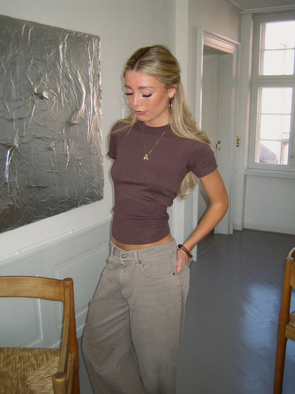 Sylvia knitted t-shirt - Brown