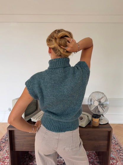 Nivena turtleneck vest - Blue