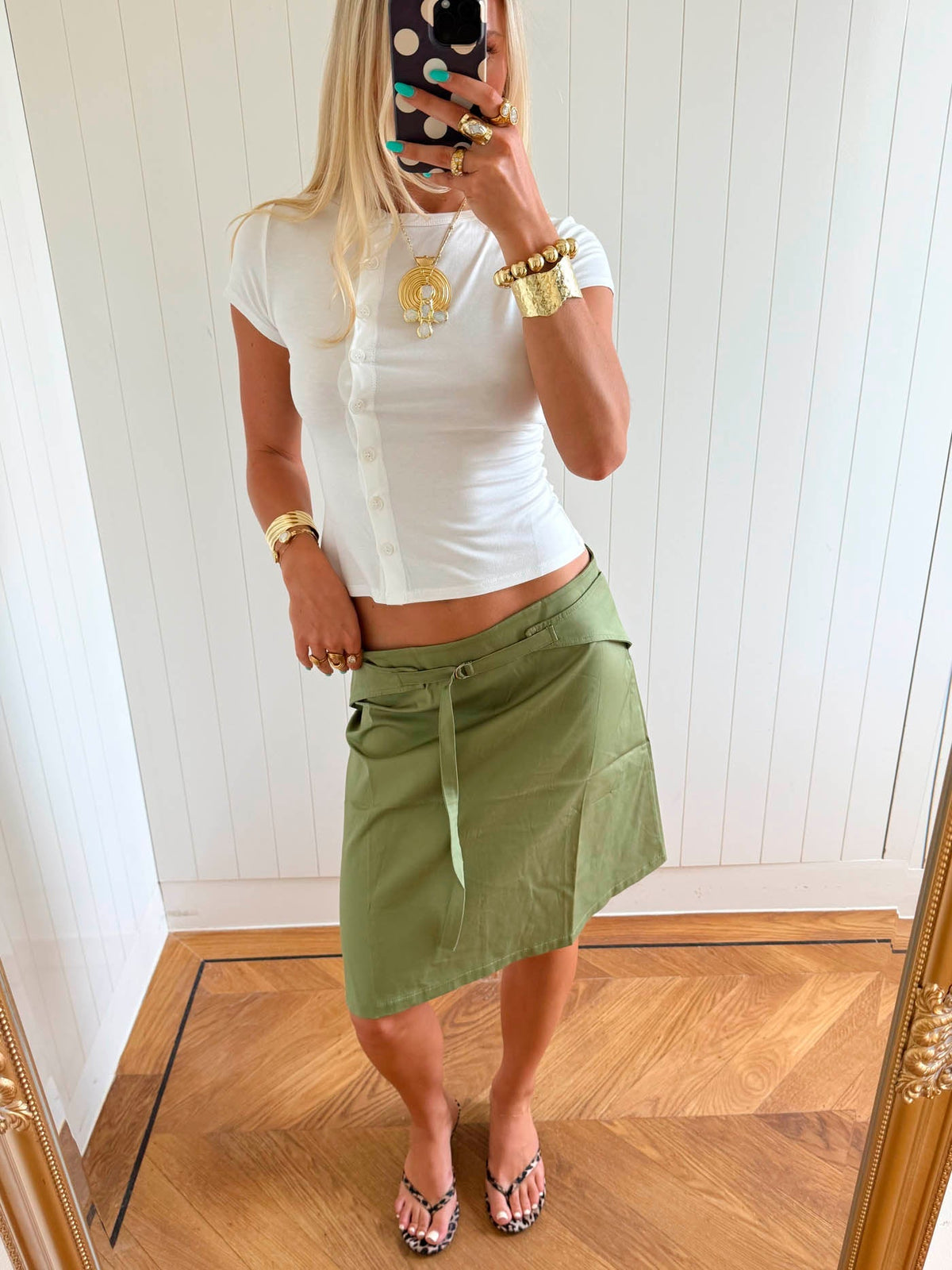 Scandivv t-shirt with buttons - White