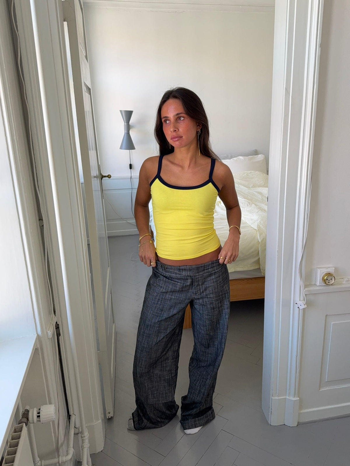 Wren tank top - Yellow/navy