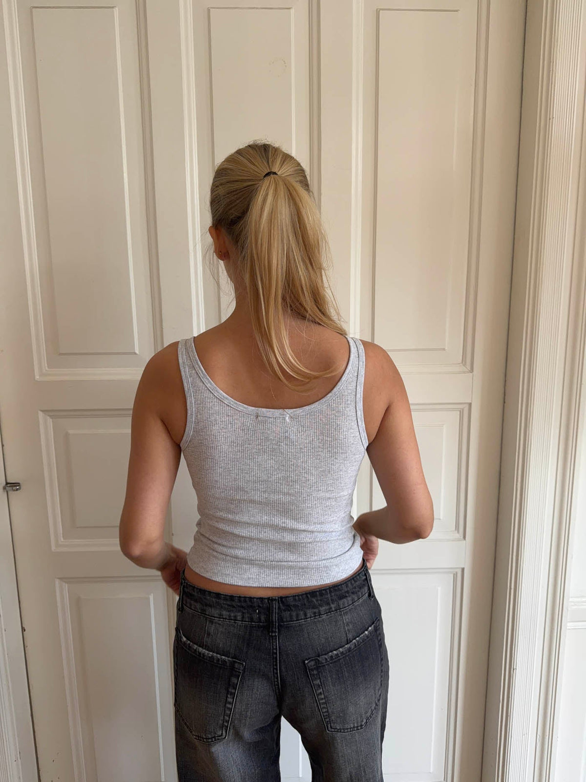 Marlo ribbed tanktop - Grey