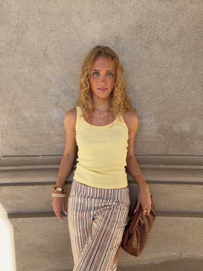 Julea ribbed tank top - Butter yellow