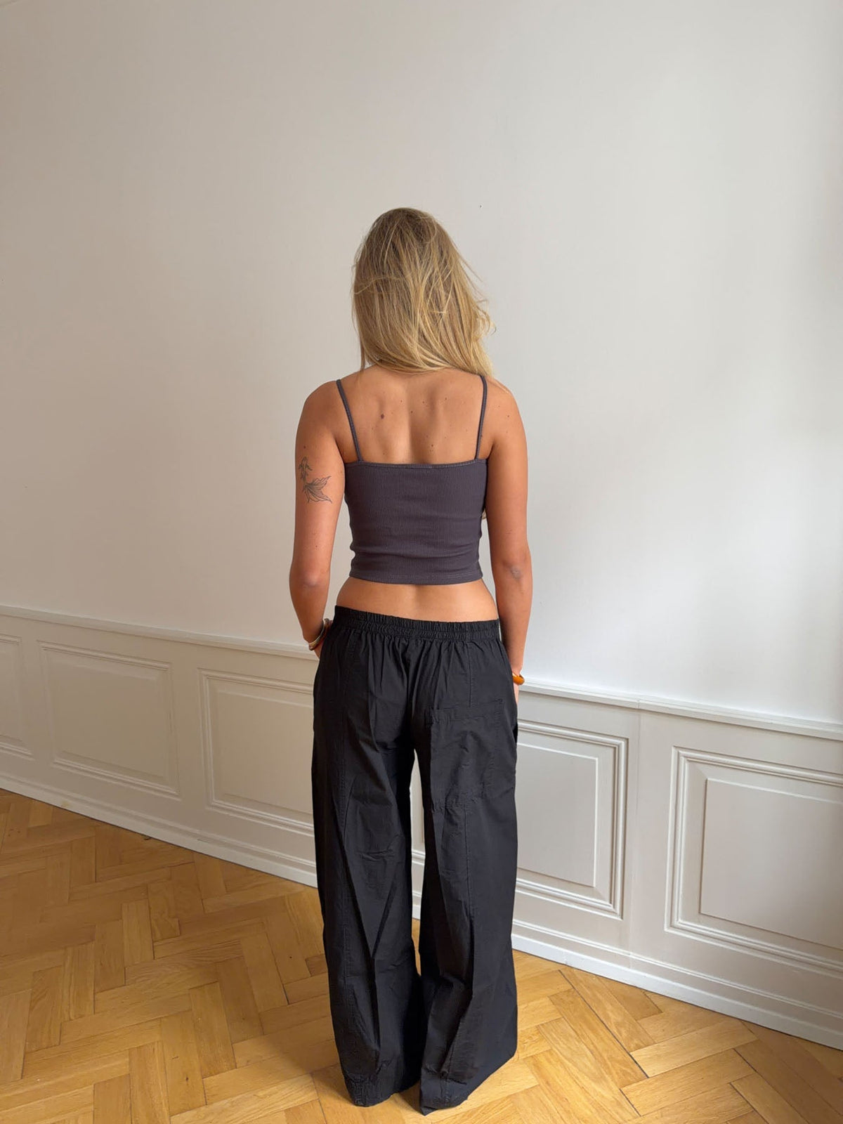 Thilde tank top with rhinestone lightning - Dark grey