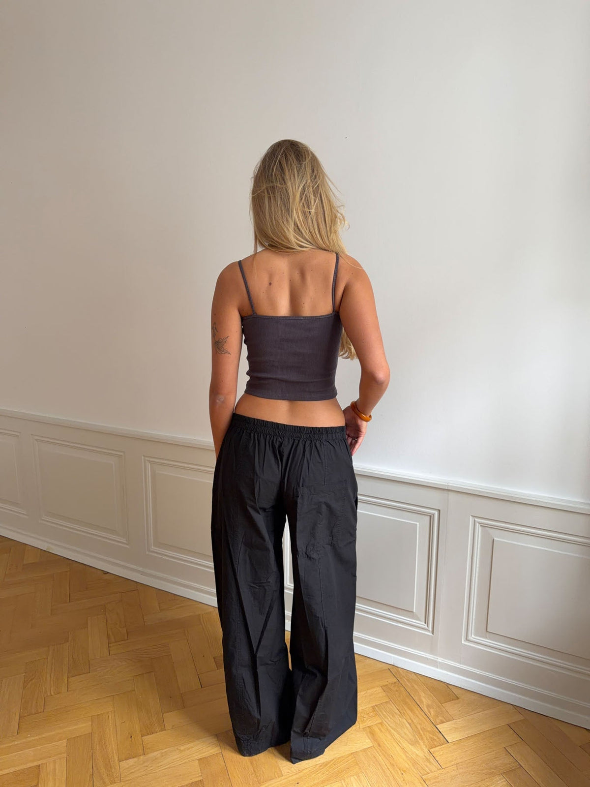Thilde tank top with rhinestone lightning - Dark grey