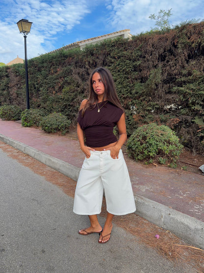 Islabella fitted top – Brown
