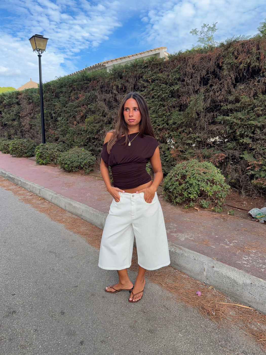Islabella fitted top – Brown