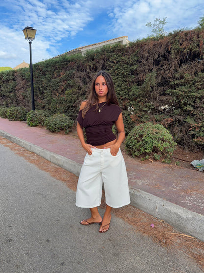 Islabella fitted top – Brown