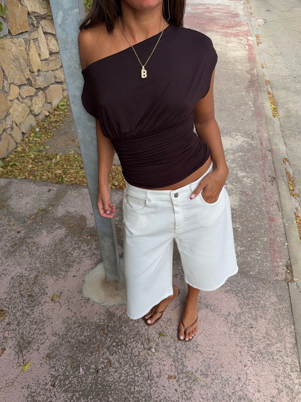 Islabella fitted top – Brown
