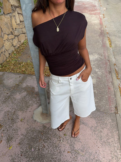 Islabella fitted top – Brown