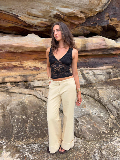 Yana top with lace - Black