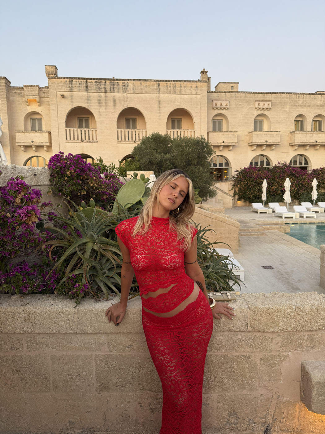 Marisole top in lace - Red