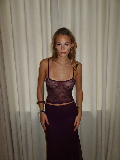 Nadja top with lace - Purple