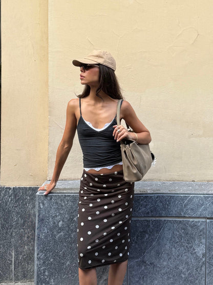 Elune top with lace - Dark grey
