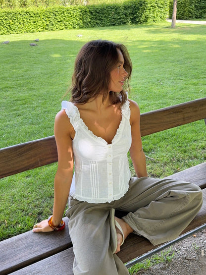 Serafina top with details – White