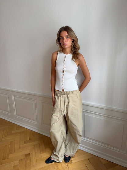 Lali top with buttons – White