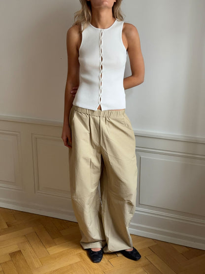 Lali top with buttons – White