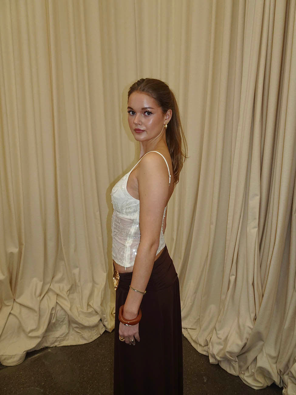 Lelija top with sequins - Beige