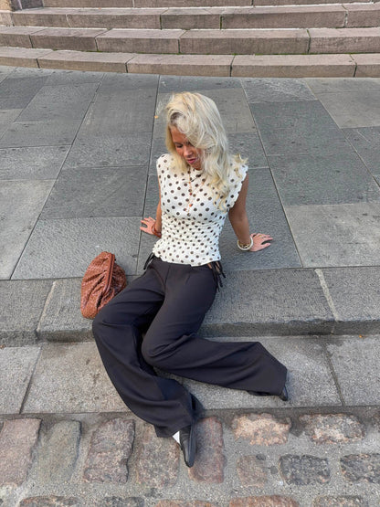 Seline top with polka dots - White/brown