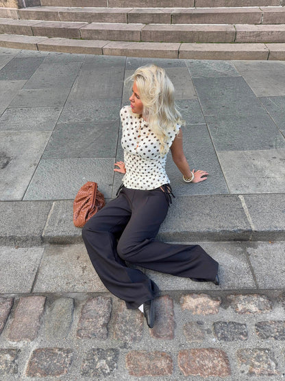 Seline top with polka dots - White/brown