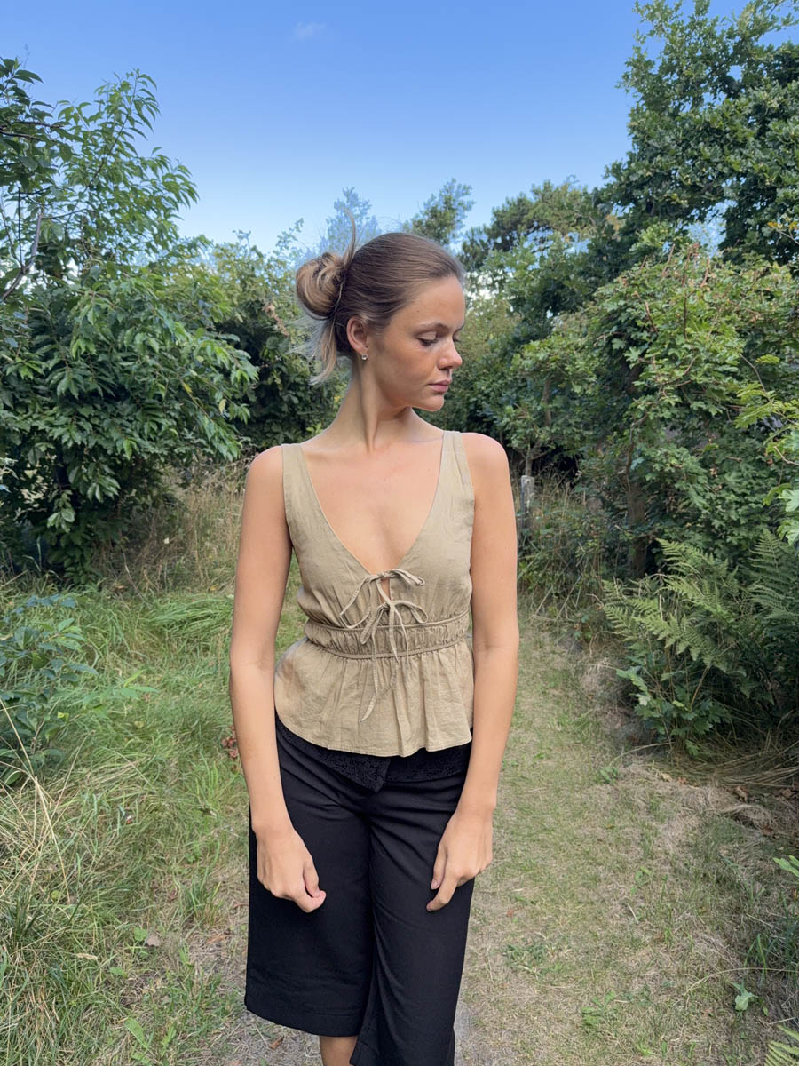 Kamela top with bows - Beige/brown