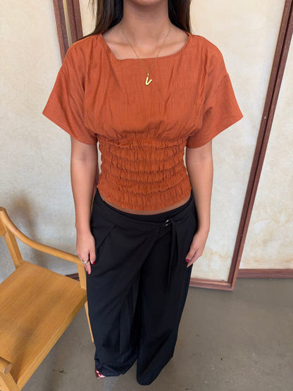 Sina top with smock – Orange