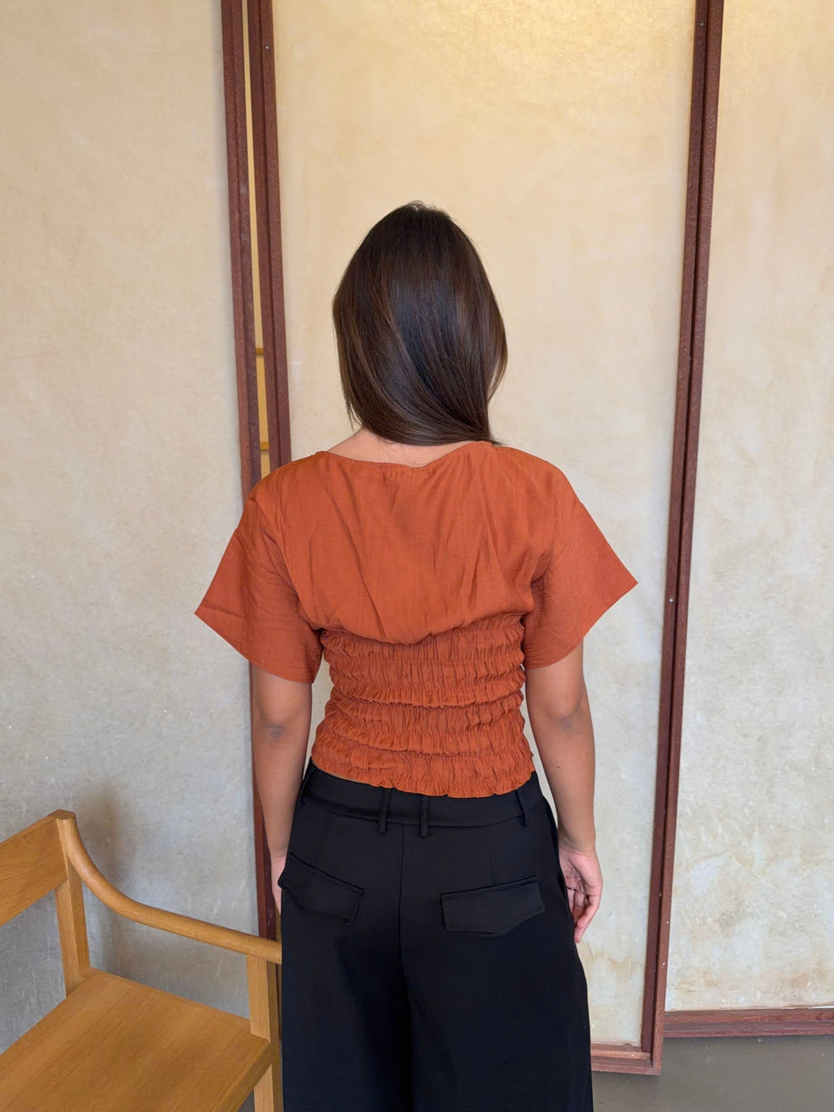 Sina top with smock – Orange