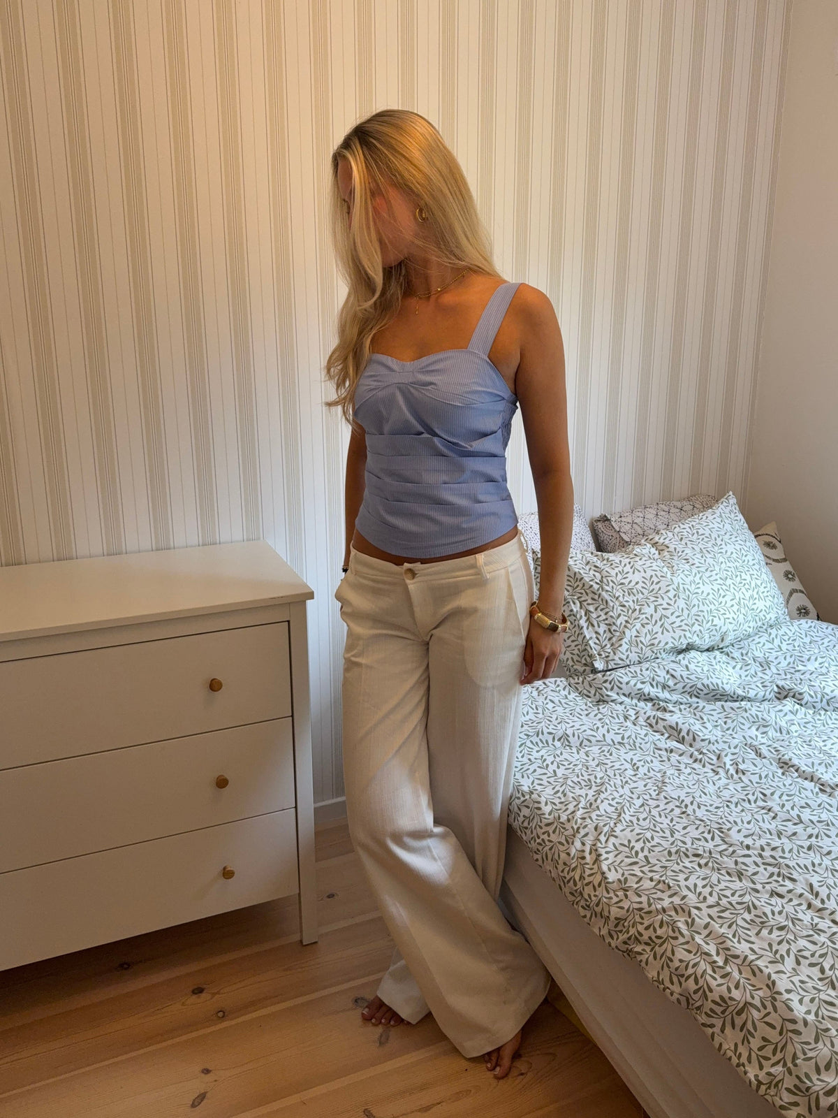 Sofie top with stripes - Blue