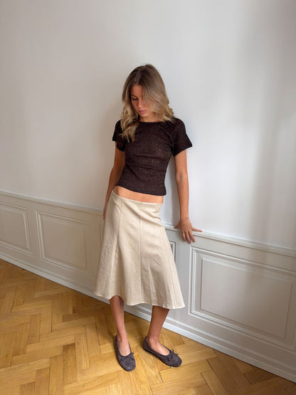 Kristin top with open back – Brown