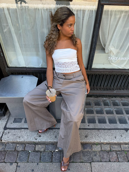 Zera lace tube top - White