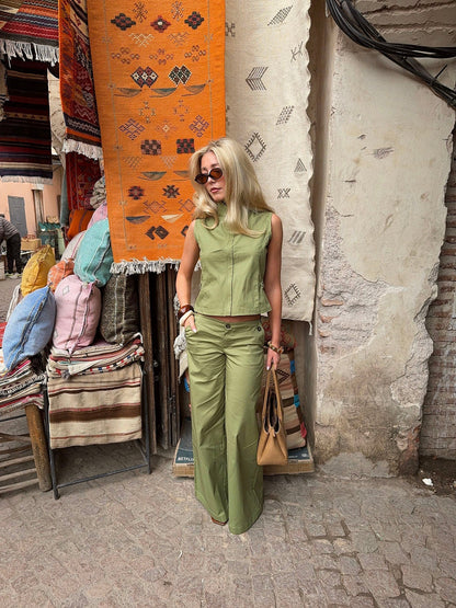 Armina vest with details - Green