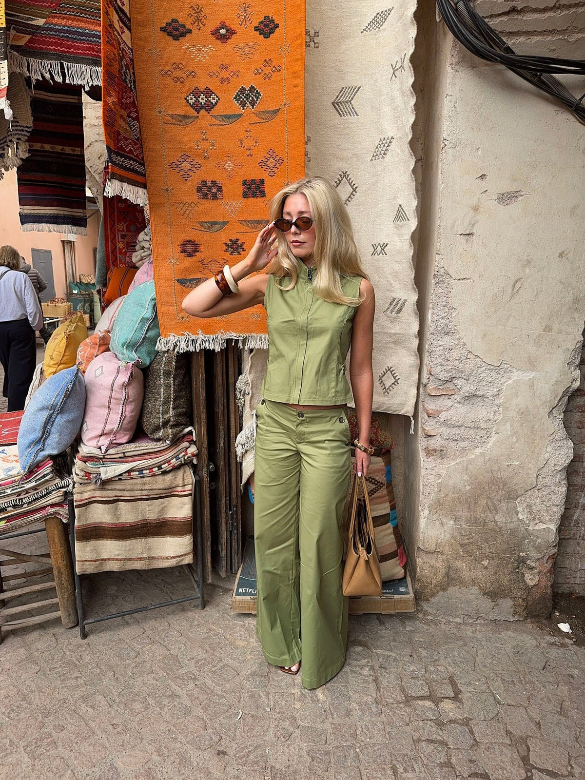 Armina vest with details - Green
