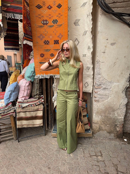Armina vest with details - Green